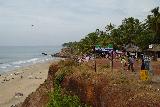 Looking north along the cliff at Varkala